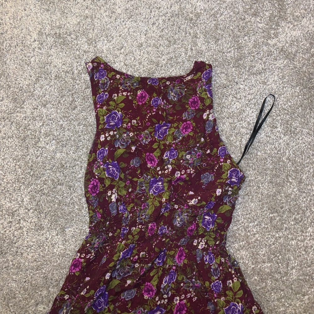 Forever 21 Maroon & Purple Floral Blouse size S - Picture 9 of 10